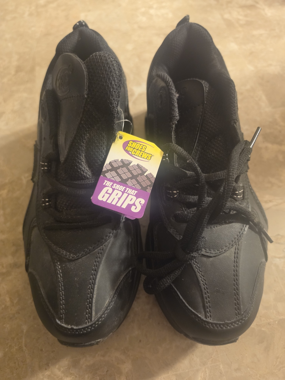 Shoes For Crews Kids' Black Grip Sneakers